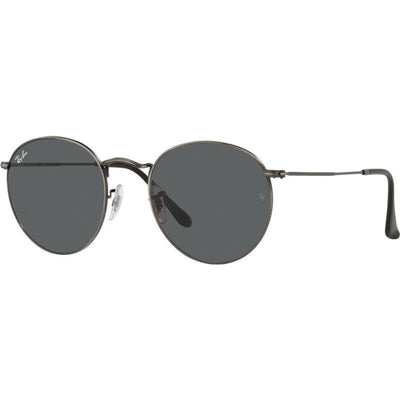 Round Metal RB3447, Antique Gunmetal/Dark Grey Glass Lenses 50 Eye Size
