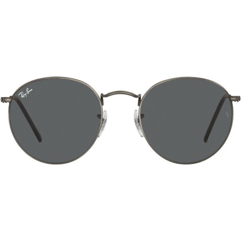 Round Metal RB3447, Antique Gunmetal/Dark Grey Glass Lenses 53 Eye Size