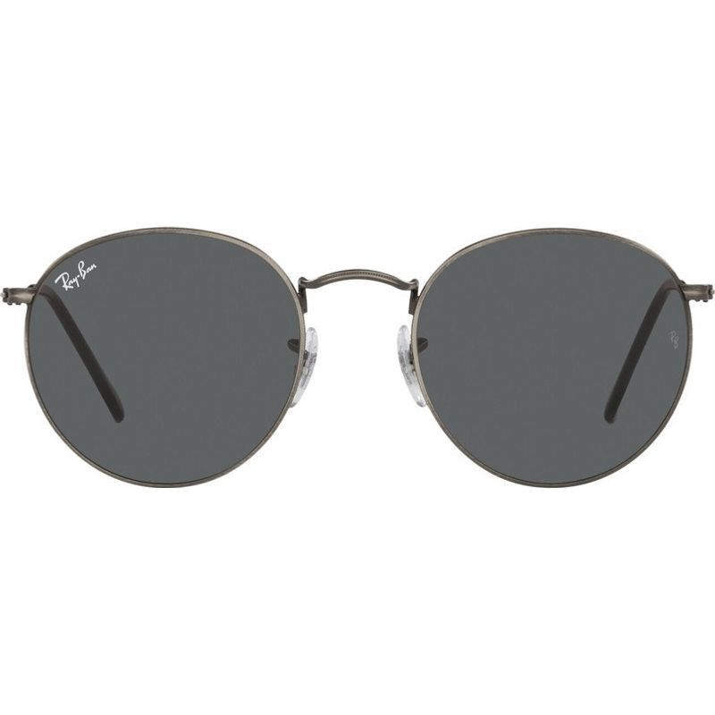 Round Metal RB3447, Antique Gunmetal/Dark Grey Glass Lenses 50 Eye Size