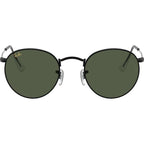 Round Metal RB3447, Black/Green Glass Lenses 50 Eye Size