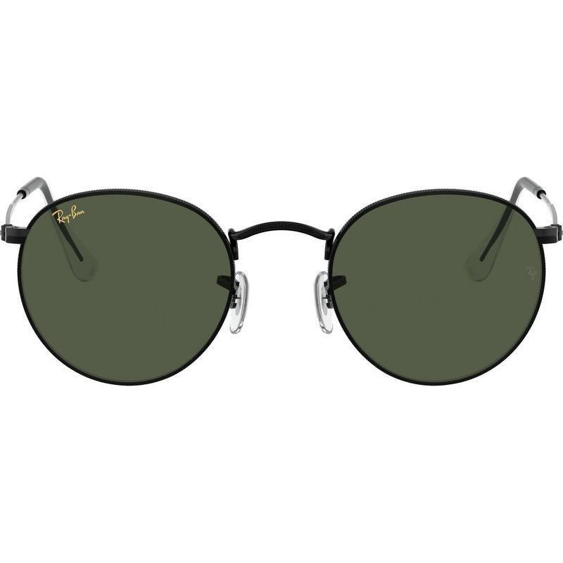 Round Metal RB3447, Black/Green Glass Lenses 50 Eye Size