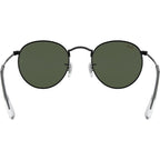Round Metal RB3447, Black/Green Glass Lenses 50 Eye Size