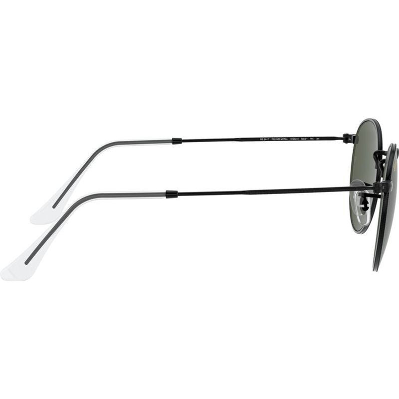 Round Metal RB3447, Black/Green Glass Lenses 53 Eye Size