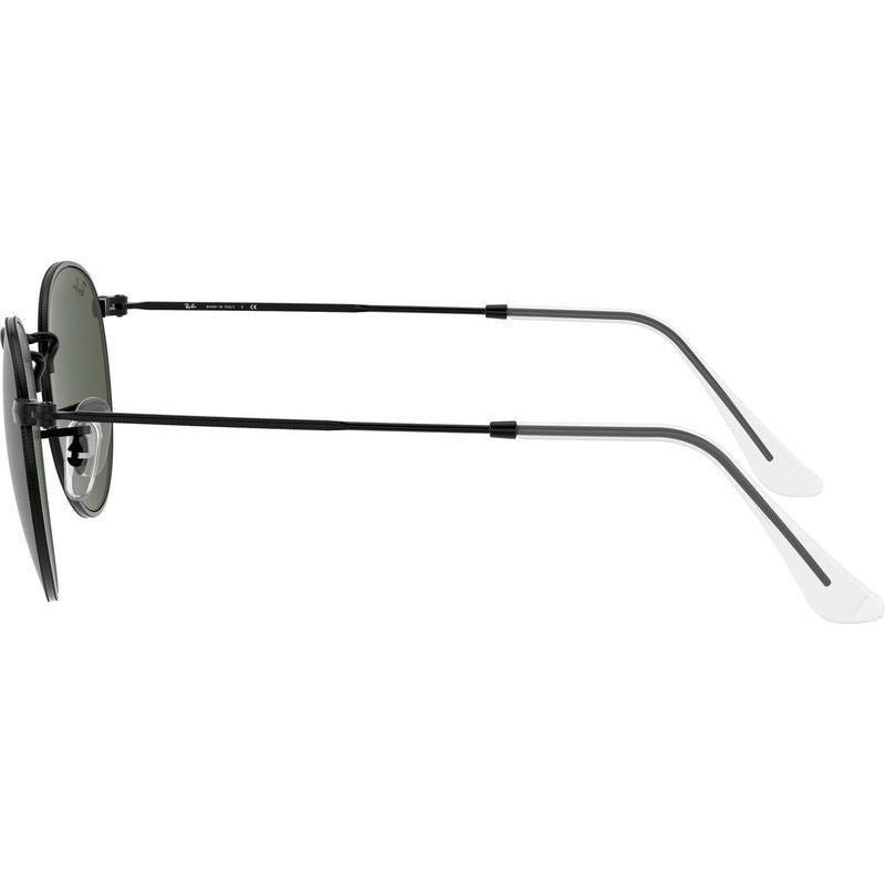 Round Metal RB3447, Black/Green Glass Lenses 50 Eye Size