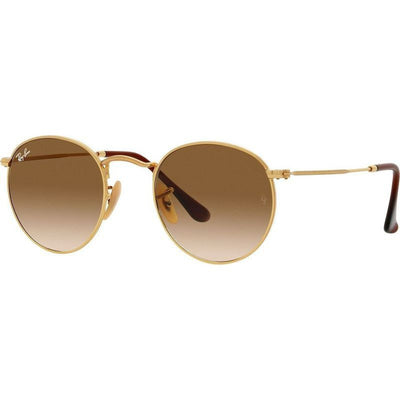 Round Metal RB3447, Gold/Brown Gradient Glass Lenses 50 Eye Size