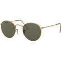 Round Metal RB3447, Matte Gold/Green Polarised Glass Lenses 50 Eye Size