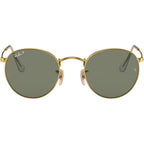 Round Metal RB3447, Gold/Green Polarised Glass Lenses 50 Eye Size