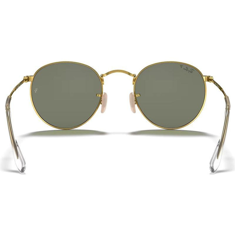 Round Metal RB3447, Gold/Green Polarised Glass Lenses 50 Eye Size
