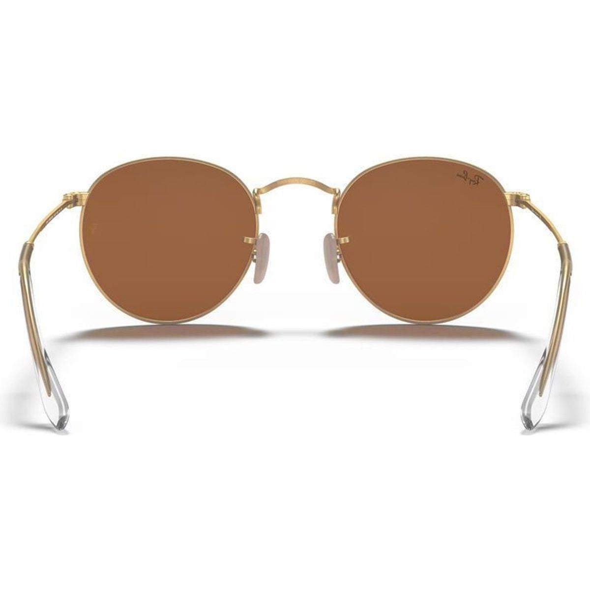 Round Metal RB3447, Gold/Brown Pink Mirror Glass Lenses 50 Eye Size
