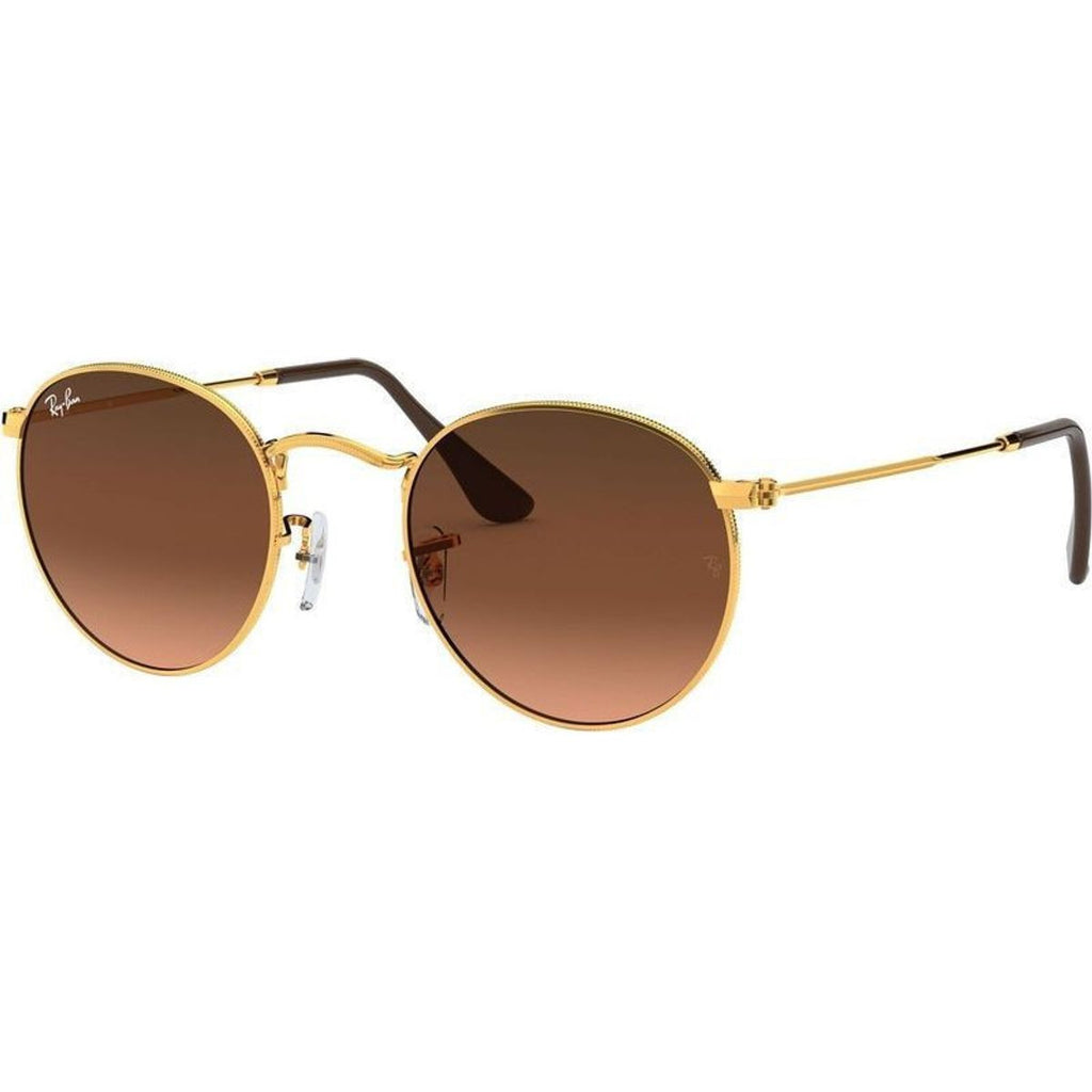 Round Metal RB3447, Light Bronze/Pink Brown Gradient Glass Lenses 53 Eye Size