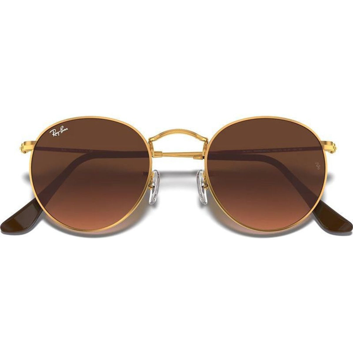 Round Metal RB3447, Light Bronze/Pink Brown Gradient Glass Lenses 53 Eye Size