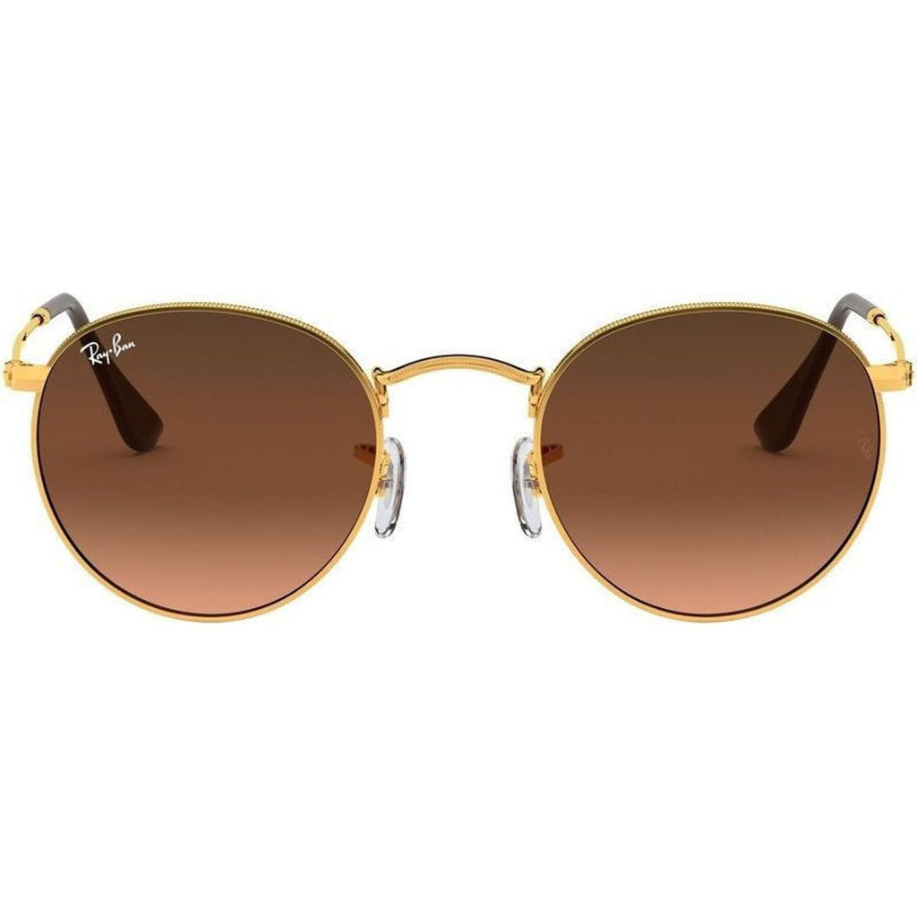 Round Metal RB3447, Light Bronze/Pink Brown Gradient Glass Lenses 53 Eye Size