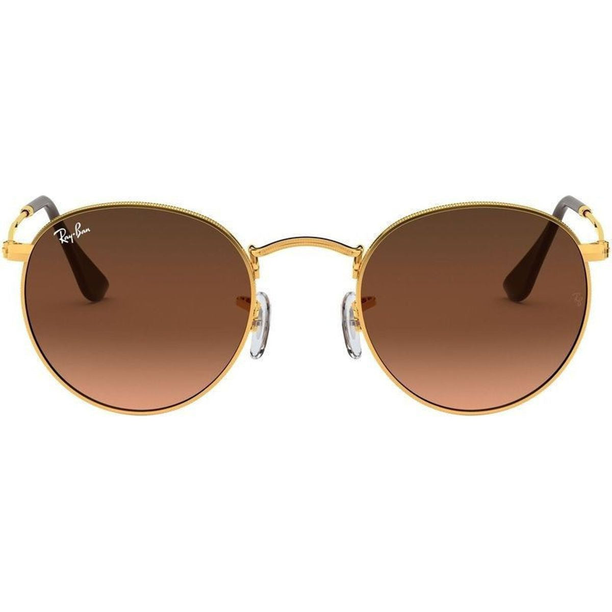 Round Metal RB3447, Light Bronze/Pink Brown Gradient Glass Lenses 53 Eye Size