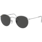 Round Metal RB3447, Silver/Dark Grey Glass Lenses 50 Eye Size