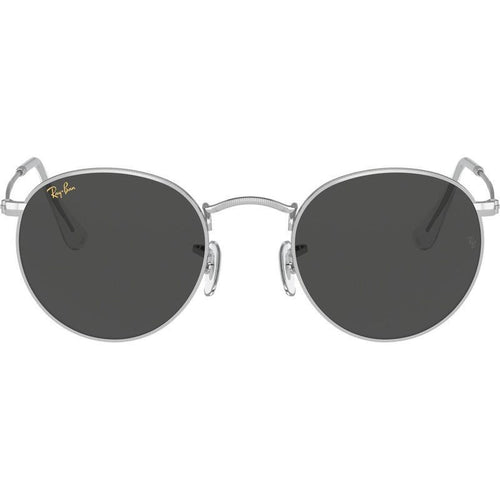 Round Metal RB3447, Silver/Dark Grey Glass Lenses 50 Eye Size