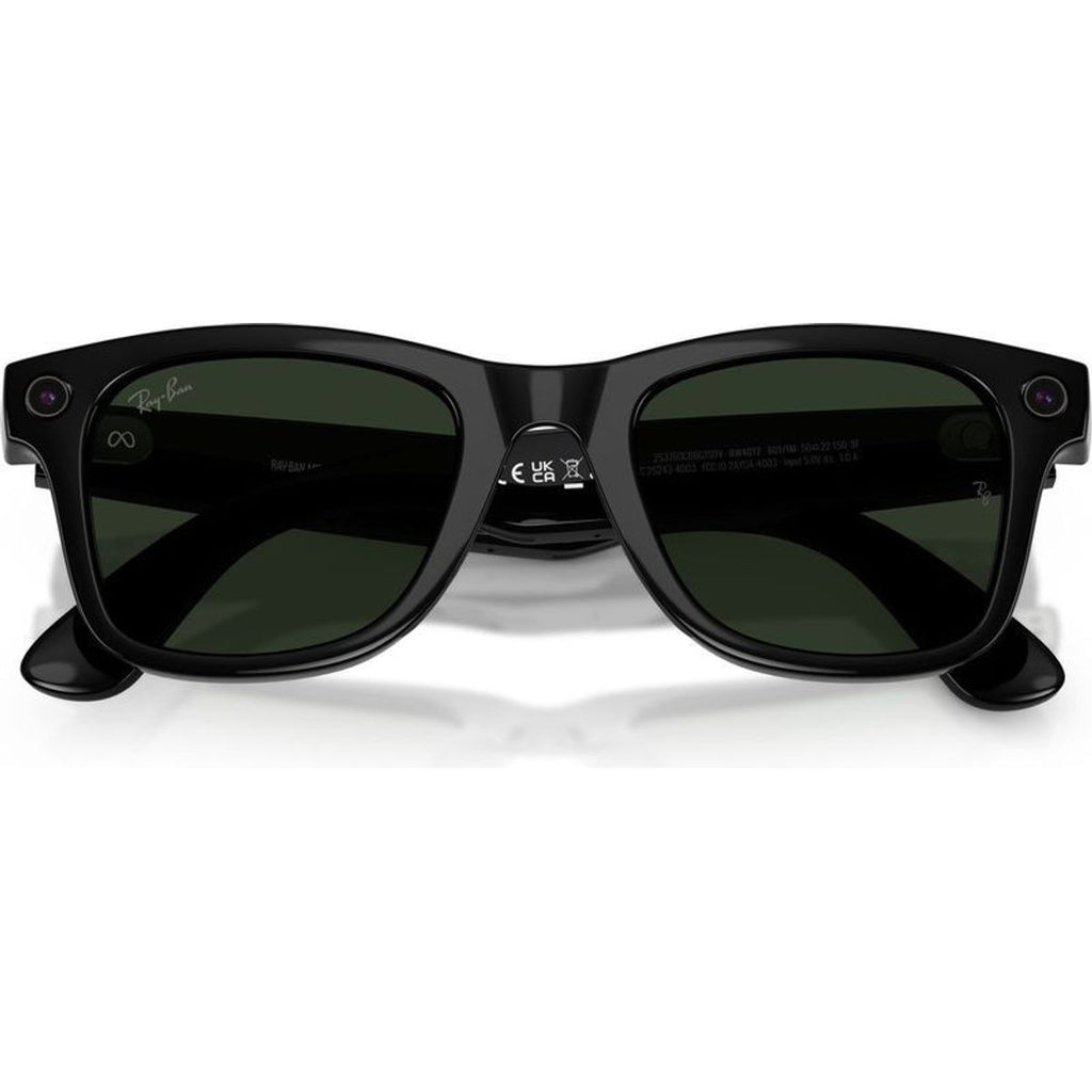Meta Wayfarer (Gen 2) RW4012, Shiny Black/Graphite Green Transitions Lenses 53 Eye Size
