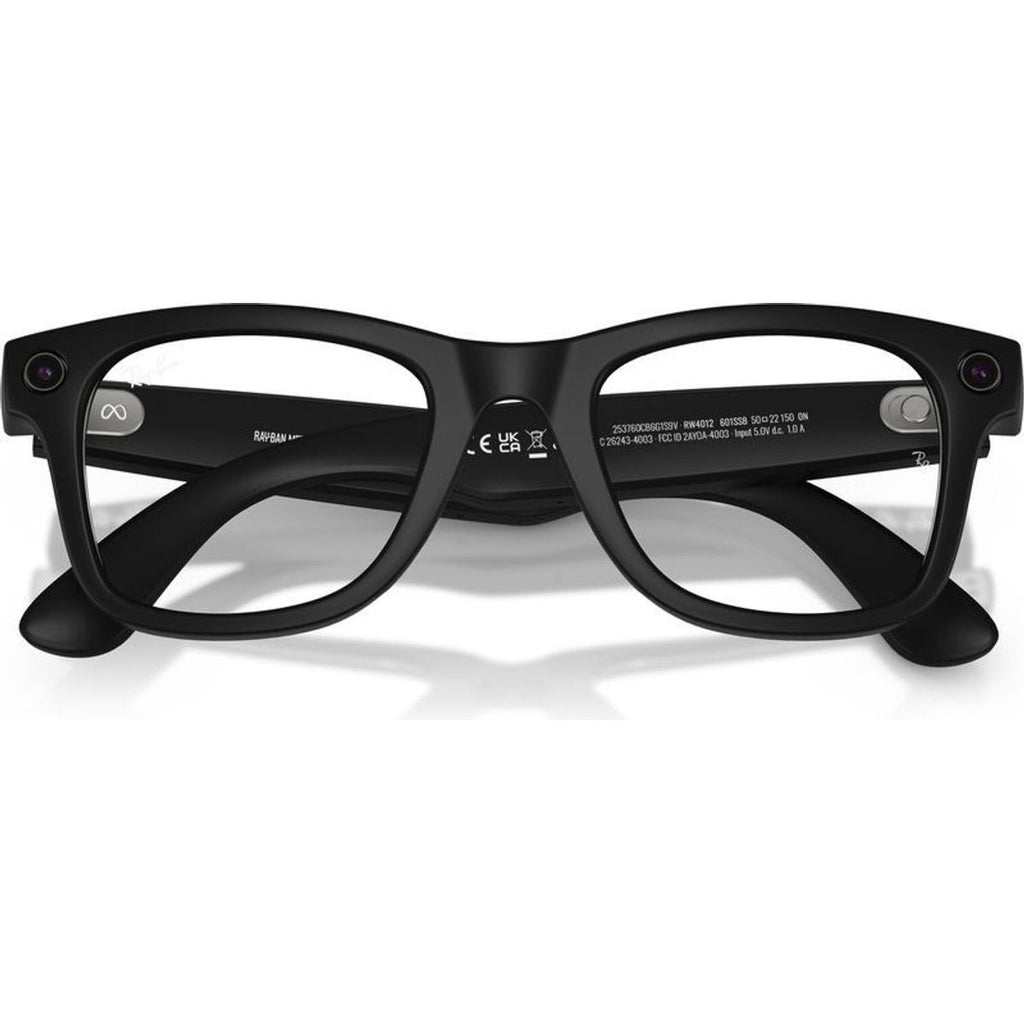 Meta Wayfarer (Gen 2) RW4012, Matte Black/Clear Blue Light Lenses 50 Eye Size