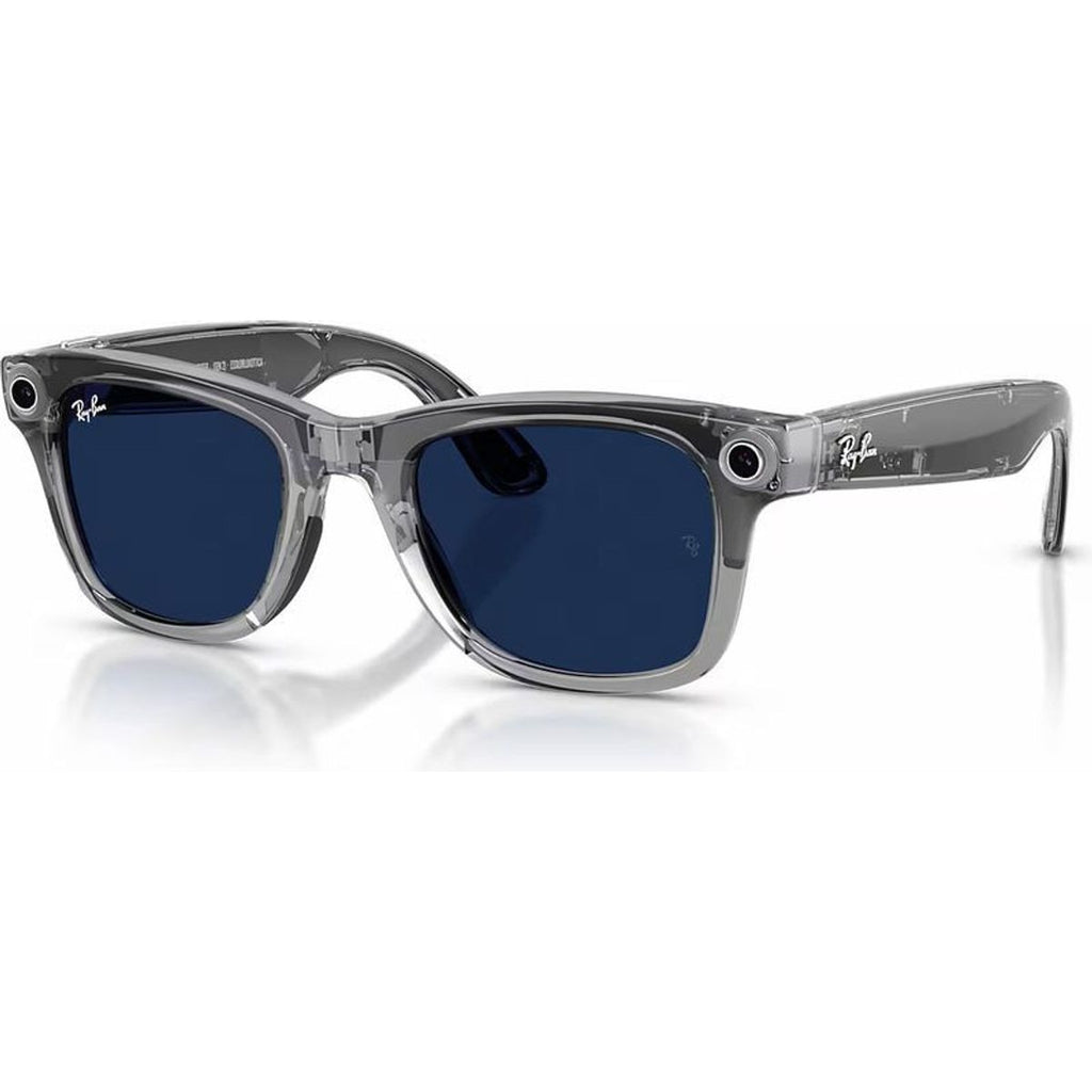 Meta Wayfarer (Gen 2) RW4012, Transparent Grey/Sapphire Transitions Lenses 50 Eye Size