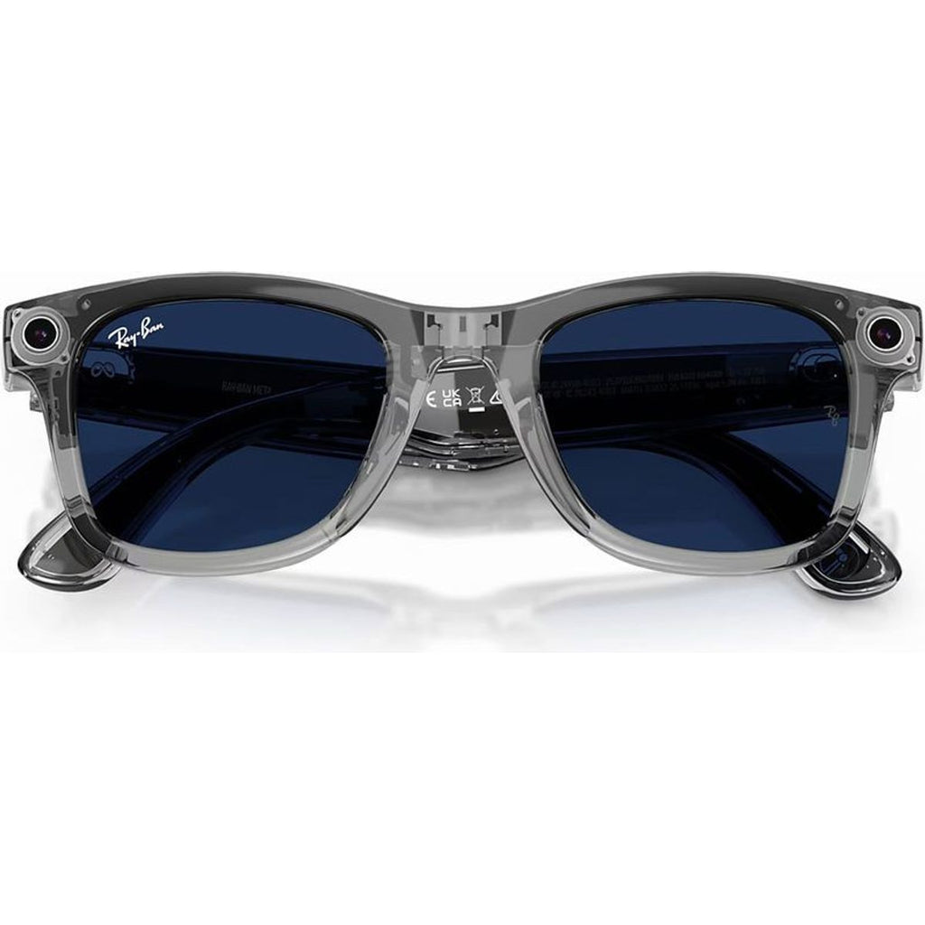 Meta Wayfarer (Gen 2) RW4012, Transparent Grey/Sapphire Transitions Lenses 50 Eye Size