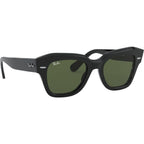 State Street RB2186, Black/Green Glass Lenses 52 Eye Size