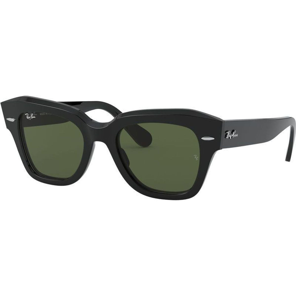 State Street RB2186, Black/Green Glass Lenses 52 Eye Size