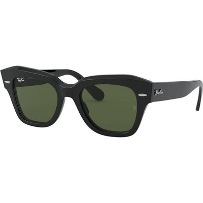 State Street RB2186, Black/Green Glass Lenses 52 Eye Size