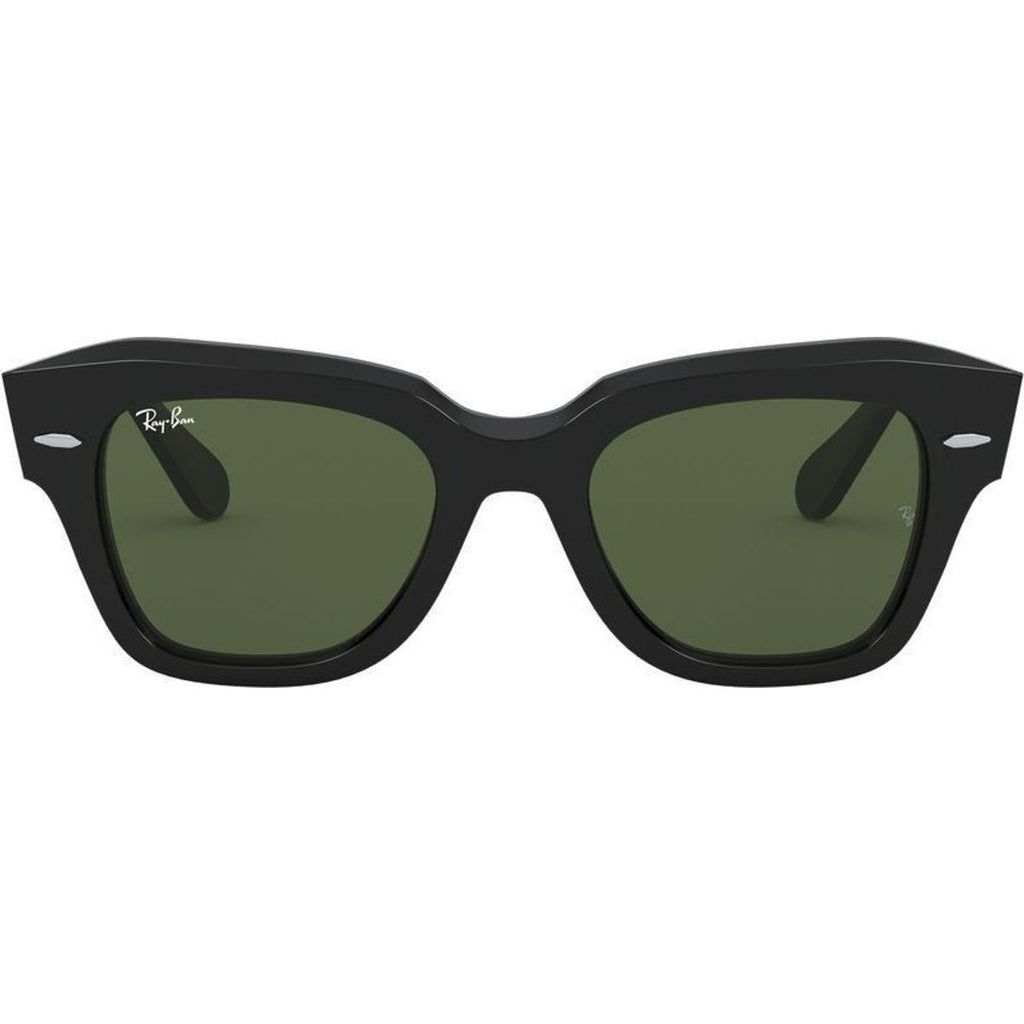 State Street RB2186, Black/Green Glass Lenses 49 Eye Size