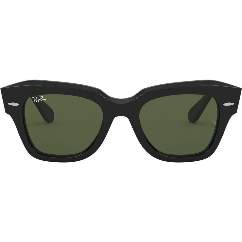 State Street RB2186, Black/Green Glass Lenses 52 Eye Size