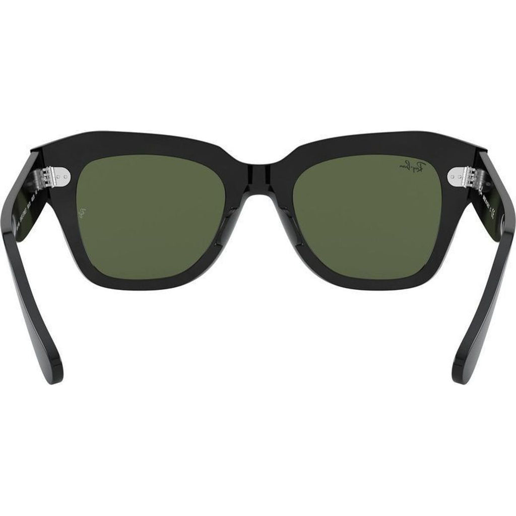 State Street RB2186, Black/Green Glass Lenses 49 Eye Size