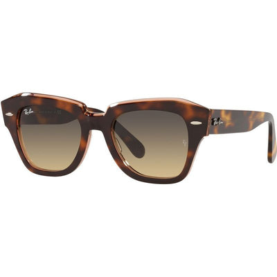 State Street RB2186, Havana on Transparent Pink/Brown Blue Gradient Glass Lenses 49 Eye Size
