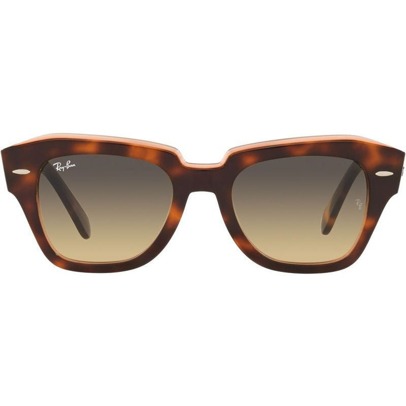 State Street RB2186, Havana on Transparent Pink/Brown Blue Gradient Glass Lenses 49 Eye Size