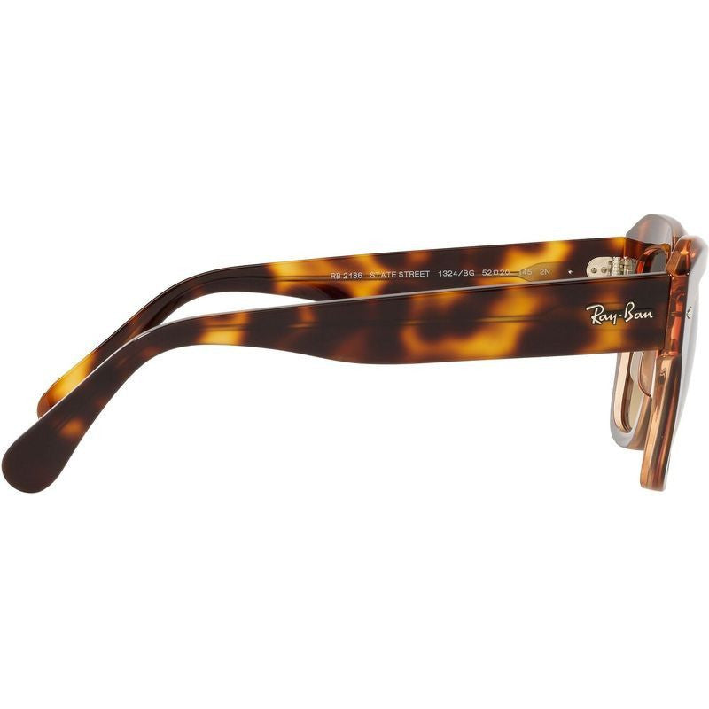 State Street RB2186, Havana on Transparent Pink/Brown Blue Gradient Glass Lenses 52 Eye Size