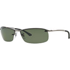 Top Bar RB3183, Gunmetal/Green Polarised Lenses