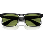 Wayfarer Deluxe RB3875, Matte Black/Green Glass Lenses 56 Eye Size