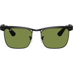 Wayfarer Deluxe RB3875, Matte Black/Green Glass Lenses 56 Eye Size