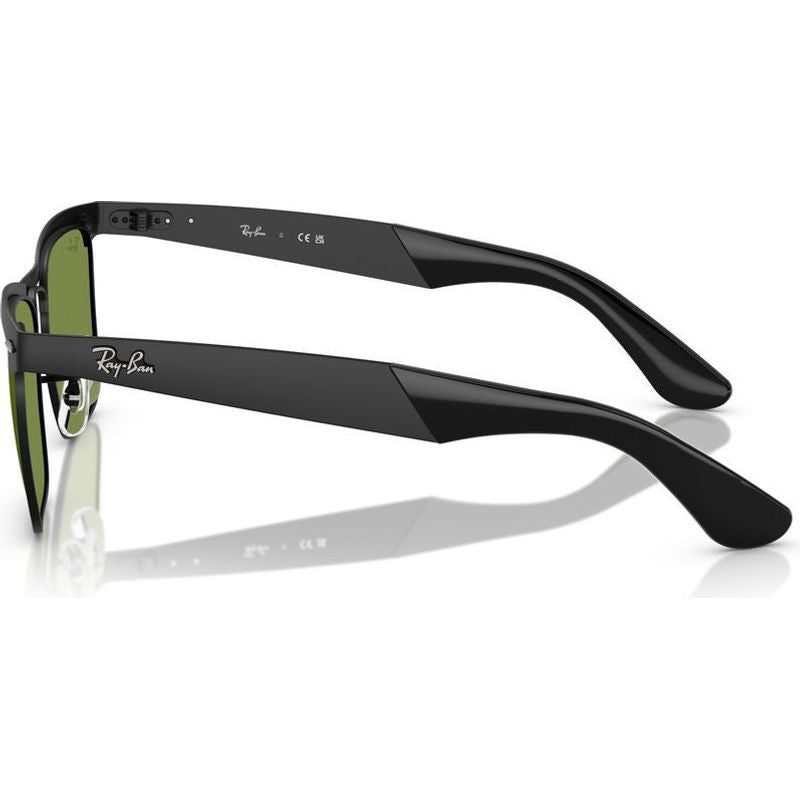 Wayfarer Deluxe RB3875, Matte Black/Green Glass Lenses 56 Eye Size