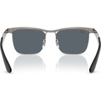 Wayfarer Deluxe RB3875, Sandblasted Gunmetal/Blue Glass Lenses 56 Eye Size