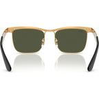 Wayfarer Deluxe RB3875, Sandblasted Legend Gold/Green Glass Lenses 56 Eye Size