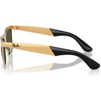 Wayfarer Deluxe RB3875, Sandblasted Legend Gold/Green Glass Lenses 56 Eye Size