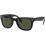 Wayfarer Folding RB4105, Black/Green Glass Lenses 50 Eye Size
