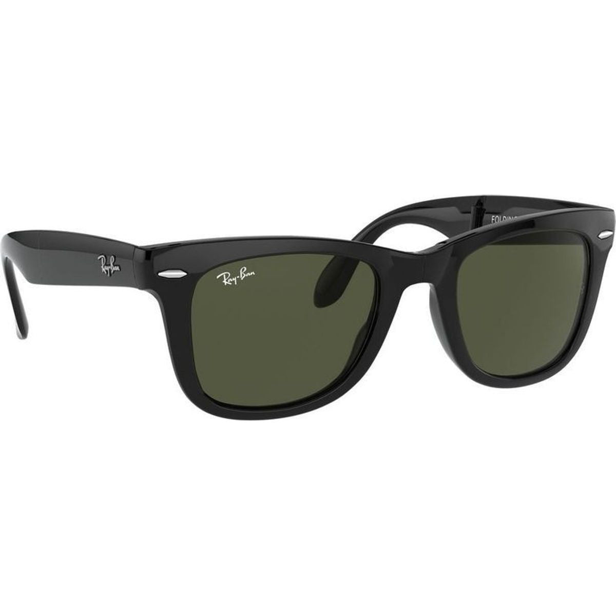 Wayfarer Folding RB4105, Black/Green Glass Lenses 50 Eye Size