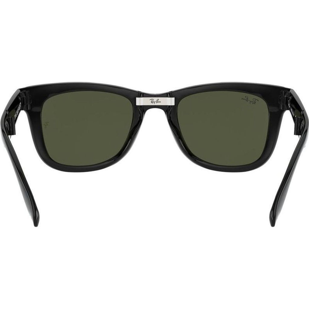 Wayfarer Folding RB4105, Black/Green Glass Lenses 50 Eye Size