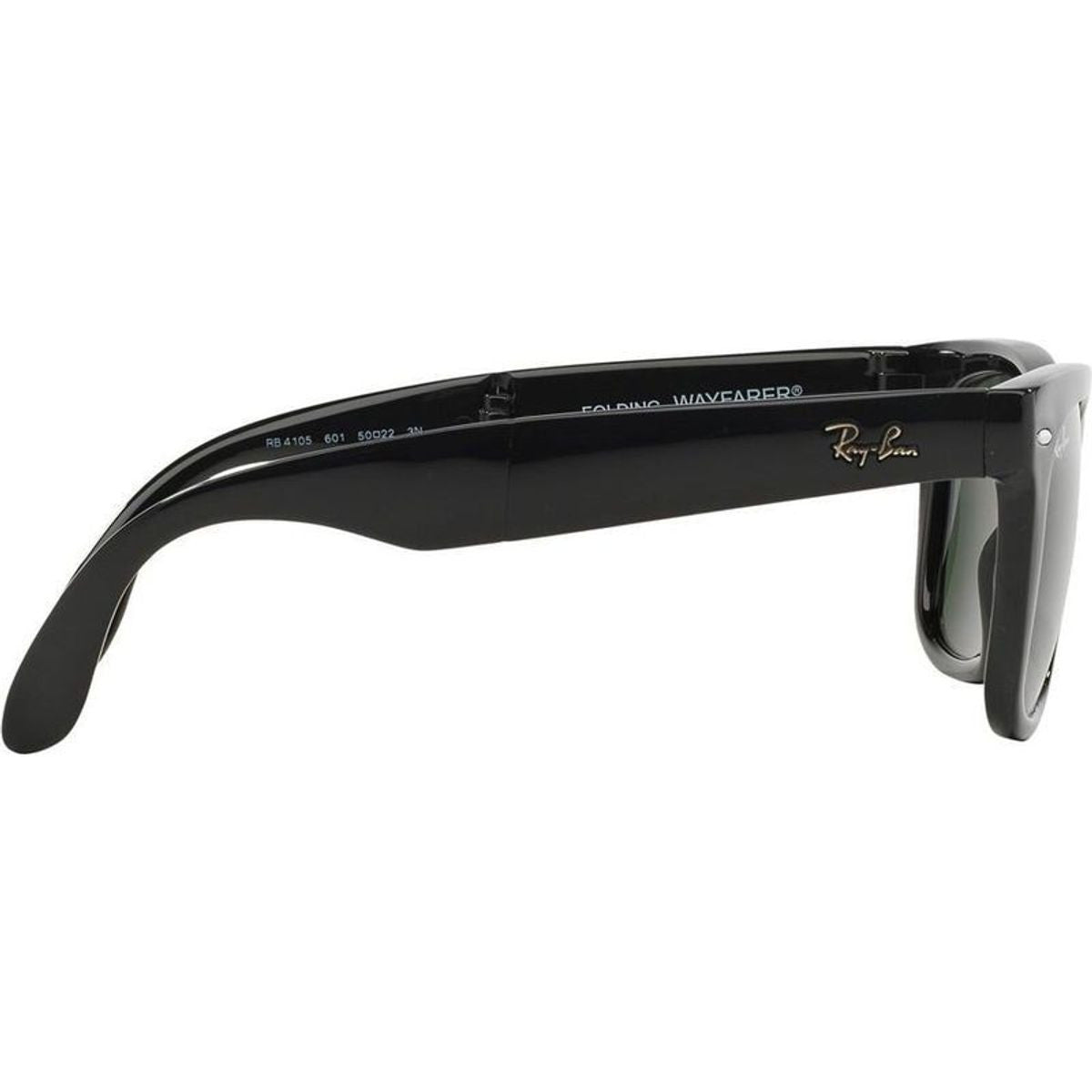 Wayfarer Folding RB4105, Black/Green Glass Lenses 50 Eye Size