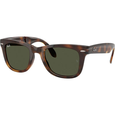 Wayfarer Folding RB4105, Havana/Green Glass Lenses 50 Eye Size