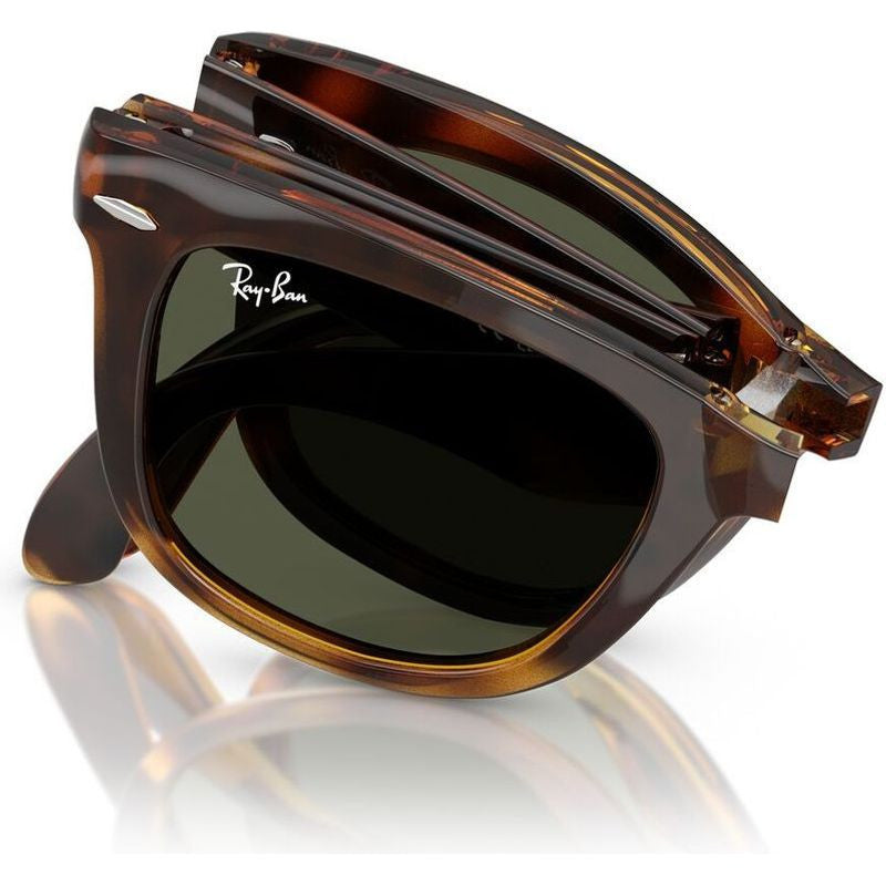 Wayfarer Folding RB4105, Havana/Green Glass Lenses 50 Eye Size
