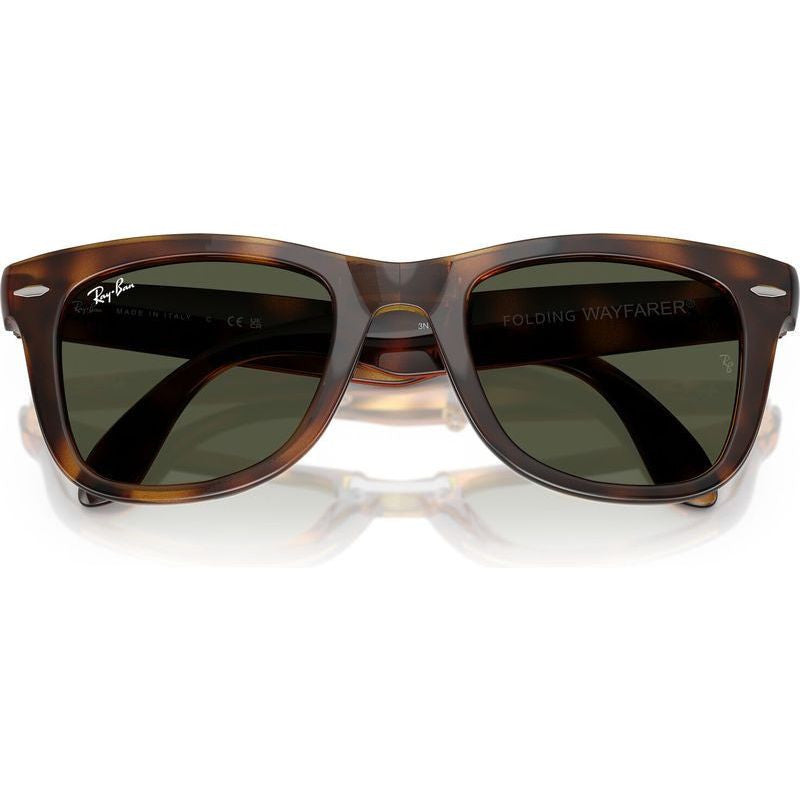 Wayfarer Folding RB4105, Havana/Green Glass Lenses 50 Eye Size