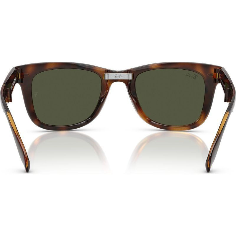Wayfarer Folding RB4105, Havana/Green Glass Lenses 50 Eye Size
