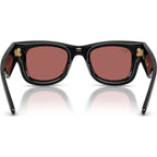 Wayfarer Puffer RB4940, Black/Dark Violet Lenses 47 Eye Size