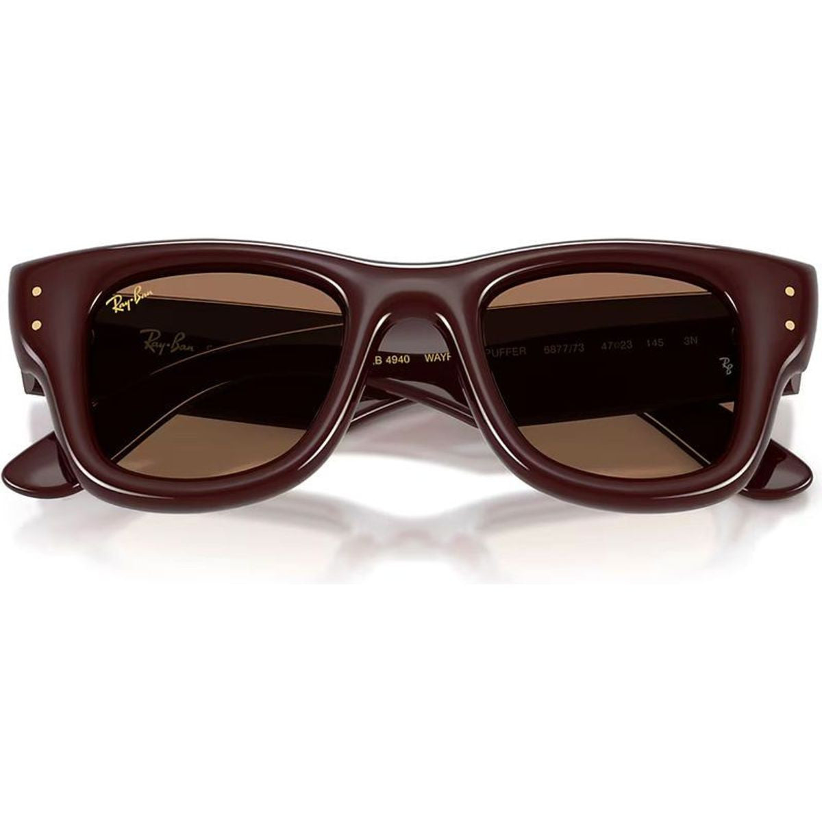 Wayfarer Puffer RB4940, Dark Brown/Dark Brown Lenses 47 Eye Size