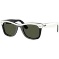 Wayfarer RB2240, White on Black/Green Glass Lenses